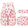 Generic Set di 3 zaini per la scuola per ragazze, zaino impermeabile con borsa per il pranzo e astuccio, borsa termica per il pranzo, borsa per libri multi-tasca per bambini, adolescenti e studenti, per la