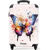 NoBoringSuitcases.com Valigia Trolley Bambini, Bagaglio a Mano 55x40x20 cm (Farfalla in Schizzi di Colore)