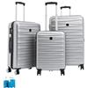 PALUPLUS Set 3 Valigie in ABS Resistente, Misura 38x22x55 cm - 43x26x65 cm - 49x30x75 cm, Trolley da Viaggio con Maniglia Telescopica, 4 Ruote a 360°, Chiusura Lucchetto a Combinazione -2000 (Grigio)