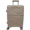 COVERI COLLECTION Trolley Rigido Bagaglio a Mano Espandibile 55x40x20 cm, 4 Rotelle Girevoli 360°, Scocca ABS Resistente ai Graffi, Approvato Compagnie Aeree Low Cost, Beige