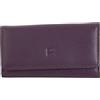 DUDU Portachiavi Classico in Vera Pelle Uomo Donna Multicolore a 6 Ganci Deep purple