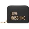 Moschino Portafoglio donna Love zip around small nero logo gold AS26MO05 JC5613PP1OKD0000 colore: NERO