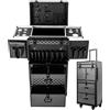 KLOOLIVE Valigetta cosmetica con ruote, trolley a 4 strati, 39 x 25,5 x 82 cm, grande valigetta da parrucchiere, valigetta per trucco, valigetta per trucco, custodia per trucchi, design unghie con 6 chiavi e 2