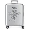 Disney Valigia cabina Disney 100 Mickey Joyful Happy Grey 40x55x20 cm ABS rigido Chiusura TSA integrata 38.4L 2 kg 4 doppie ruote bagaglio a mano