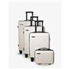 Namira Travel Set di Valigie Rigide in ABS con Beauty Case | 20"-24"-28" + Beauty 14" | 8 Ruote 360°, Trolley con Chiusura Incassata, Maniglia con Logo, Fodera 210D | Leggere e Resistenti (Bianco)