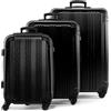 FERGÉ set di 3 valigie viaggio QUÉBEC - bagaglio rigido dure leggera 3 pezzi valigetta 4 ruote nero