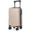 SUITLINE Clix-Lite - Valigia piccola da sottosedile 40x20x25 cm, Bagaglio a mano ruote staccabili, Altezza totale 47 cm, Mini Trolley rigido da Viaggio Aereo, Cabin bag max 20L, Titanio