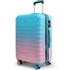 Blade Set di 3 valigie espandibili - Valigia rigida trolley - Valigia leggera in ABS + PC con serratura TSA - 4 ruote rotanti - Set di 3 valigie da viaggio, blu-rosa, xl, valigetta