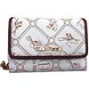 Giulia Pieralli Portafoglio Donna in Pvc Portamonete Carte Credito Banconote Multitasche Tessere Con Pattina Beige Cuoio