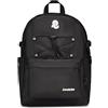 Invicta Zaino Scuola Blow Up Plain, Nero - Doppio Scomparto Con Tasca PC/Tablet, Borraccia, Organizer e Nastri Regolazione Volume - Per Superiori, Università, Ufficio, Lavoro