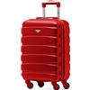 Flight Knight ABS Trolley Bagaglio A Mano 55x35x20cm Compatibile Con Alitalia, easyJet, RyanAir, KLM E Tanti Altri! Valigia Leggera Bagaglio A Mano 4 Rotelle.