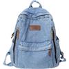 JABALUX Zaino in denim per uomo donna vintage in tela blu jeans con tasca per laptop da 15,6 pollici, retrò per studio viaggi lavoro, Azzurro