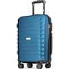 POSH Valigia rigida M in polipropilene - Trolley leggero da cabina 2,5 kg con effetto carbonio - Bagagli robusta con 4 doppie ruote - Capacità 40 litri, resistente ai graffi - 60x40x23 cm