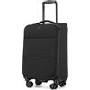 Miss Lulu Valigia Bagaglio a Mano Trolley Rigido Piccolo Valigia con Ruote Giratorie, 59,5x36,5x25cm, Negro