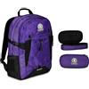 Invicta Zaino Scuola Moab Solid, Viola, Doppio Scomparto, Tasca Porta PC + Portapenne, Viola, Mono Scomparto Bambine e Ragazze