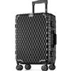 POSH Valigia M - Trolley in Policarbonato con Telaio in Alluminio e 2 Lucchetti TSA - Ruote Doppie 360° Silenziose - Bagaglio a Mano 60x40x25 cm, 45 L - Custodia Protettiva Inclusa