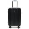 Generico Trolley Cabina Bagaglio a Mano 55x38x20 cm Polipropilene Rigido con Lucchetto TSA - Valigia Cabina Leggera 4 Ruote per Ryanair Easyjet (Nero)