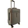 R.Leone Valigia da 1 pezzo Fino a Set 3 Trolley Espandibile grande, medio e bagaglio a mano 4 ruote in Ecopelle 101 (Quadretti Beige, S Valigia Bagaglio a mano)