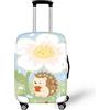 Coloranimal Copertura per bagagli per scuolabus, accessori trolley, custodia protettiva per valigia, taglia 18-32, Riccio floreale carino, M (22-25 cover), Set Bagagli