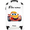 NoBoringSuitcases.com Valigia Bambini, Trolley Bambino, Valigia Personalizzabile, Valigia 10 kg, Valigie, Trolley Bambino da Viaggio, Valigia Bimbo, Bagaglio a Mano, 55x40x20 cm (Auto - Arancione)