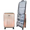 CASYRO Valigia da aprire, stand-up, valigetta rigida, trolley da viaggio, utilizzabile come armadio, valigetta con 4 ruote, 120 l, L, oro rosa/grigio, Trolley rigido con ruote girevoli