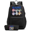 LKY STAR Anime Blue Lock Zaino con Astuccio 2Pcs per Ragazze Ragazzi Cosplay Isagi Yoichi Borsa per La Scuola Primaria Sets