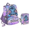 VARZI Stitch School Pack Zaino Estensibile Più Astuccio Completo 3 ZIP 1956 ®