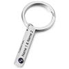 Kaululu Donna Proiezione Foto Portachiavi Personalizzato con 4 Nomi Foto Acciaio inossidabile Regalo per San Valentino/Anniversario/Compleanno/Natale Argento