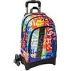 COMIX, Flash Help Me - Zaino Trolley Scuola Media, Staccabile e Organizzato, con Maniglia Regolabile e Aggancio Magnetico, Ampi Vani a Zip e Ruote Sostituibili - 30x44,6Hx20, Fino a 52H, 27L