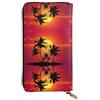 hhxvcv Portafoglio in pelle con stampa scozzese bianca e nera - Elegante pochette lunga bifold porta carte con tasca portamonete, portafoglio leggero, Tramonto tropicale, Taglia unica