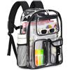 QOECI Zaino trasparente per scuola, 43,2 cm, grande, resistente, in TPU, trasparente, per ragazzi, ragazze, donne, uomini, per sport universitari, Large