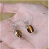 Orecchini Fatti A Mano Occhio Di Tigre Naturale In Argento 925 A-127A