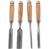 BATHVEVE Kit 4 Scalpelli per Intaglio Legno Semi-rotondi in Acciaio al Cromo-vanadio Manico in Legno Ergonomico 6-24 Mm per Falegnameria, Utensili Manuali per Lavorazioni Curve e Dettagli