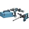 Makita Set di 2 macchine da 18 V agli ioni di litio 5 ah (dhr264 + dhp481) makita 2 batterie, caricabatterie, cofanetto - dlx2101ptj