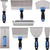 ZAICOLER Set di 8 Attrezzi per Cartongesso: Vaschetta per Stucco 35 Cm, Raschietti 20/30 Cm, Cazzuola Ad Arcos 16,5, Spatole per Stucco 5/7,6/12, Cazzuola di Finitura