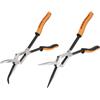 Klein Tools 71402 - Pinze a becco ad ago e a becco curvo, con doppio rivetto, per spazi ristretti, 33 cm, 2 pezzi