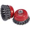 Uonlytech 6 Pezzi Spazzola a Tazza Per Smerigliatrice Filo Annodato e Fasciato Strumento Per Rimozione Corrosione Ruggine Vernice e Incrostazioni Ostinate Pulizia Bordi Saldature Sbavatura m