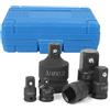 FLEXMAN 6 Pezzi Set di Adattatori per Bussole a Impatto,1/4", 3/8", 1/2", 3/4" Convertitore di Dimensione Dell'Attacco Adattatore per Bussole Trapano con Custodia Resistent