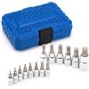 CASOMAN Set di 14 chiavi a bussola Torx da 1/4, 3/8 e 1/2, T6-T60, set di punte dinamometriche, CR-V e S2