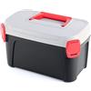 Kistenberg Cassetta degli attrezzi SMART Cassetta degli attrezzi con portautensili integrati, in plastica ABS (380 x 234 x 225 mm, nero-grigio)