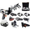 Generic Kit combinato di attrezzi senza fili, 18 V, con 2 batterie e caricabatterie, include seghetto alternativo, trapano, sega circolare, motosega, strumento oscillante, cacciavite per riparazioni
