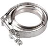 QCKNKMGG Morsetto per tubo di scarico Morsetto a fascia a V da 3 pezzi in acciaio inossidabile 304 flangia di scarico maschio femmina a sgancio rapido multidimensione(4.00 inches-V band)