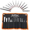 WEDO Set di 13 punzoni e scalpelli, include punzone centrali da 4 mm, 5 mm, punzone da 2 a 8 mm, punzone per mantello 5 x 130 mm, scalpello piatto 12,15,18 mm, punzone per tapet 3 x 120 mm, acciaio