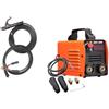 AUBEST Stazione di Saldatura, Saldatrice, saldatrice ad arco completamente automatica for uso domestico di livello industriale, piccola saldatura elettrica interamente in rame(Orange With Cables)