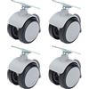 Lylithuif 4pcs caster per montaggio top piastra ruote freno in gomma Accessori mobili per mobili sedia con rotolo a 4 fori per veicoli per veicoli per veicoli per veicoli per veicolo unità