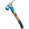 OX Tools Martello da falegname professionale con testa zigrinata, manico curvo in noce americano con impugnatura in gomma TPR, supporto magnetico per chiodi, artiglio dritto per demolizione e