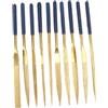Uonlytech 10pezzi Ago Rivestite Diamantate Set Per Marmo Legno Pietra Osso Utensili Manuali Per Sbavare Rettifica Riparazione Incluse Forme Piatte Coniche Rotonde Coltello Semitonde Triangol