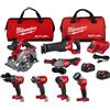 Milwaukee M18 FUEL Kit combinato a batteria agli ioni di litio da 18 V senza spazzole con due batterie da 5.0 Ah, 1 caricabatterie, 2 borse per attrezzi (7 strumenti)