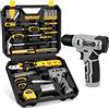 Thatool Set di attrezzi da 139 pezzi - Kit di attrezzi con trapano avvitatore a batteria da 8 V in valigetta per attrezzi, set di trapano generale per riparazioni domestiche, tuttofare, progetti fai da te