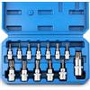 PTSTEL - Set di 13 bussole Torx T8-T60 CRV 1/4, 3/8 e 1/2 Drive per uso manuale su auto, camion, elettrodomestici, macchine e altri lavori con custodia